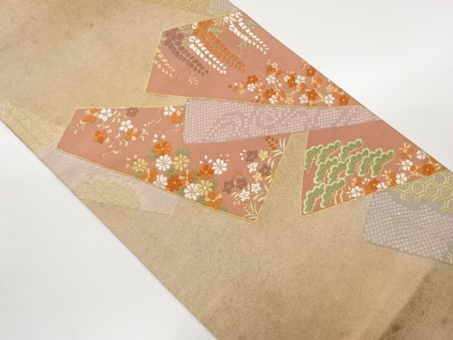 JAPANESE FUKURO OBI / WOVEN FLOWER CLASSICAL PATTERN
